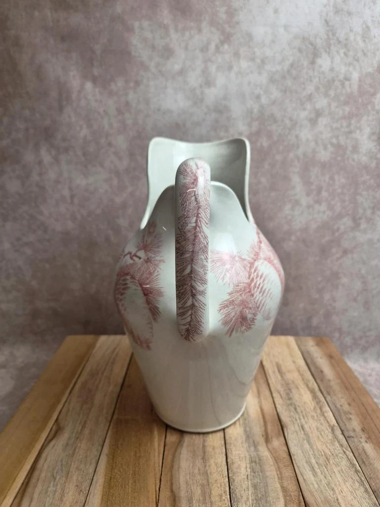 Vintage Terre de Fer Creil & Montereau Sanremo – rare pine cone decor bathroom jug – photo 3